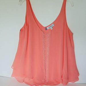 Jennifer Lopez Peach Chiffon Blouse Size Medium